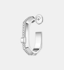 Mono créole diamant pavée en or blanc - Petit modèle Messika