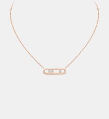 Collier diamant en or rose ciselé Messika