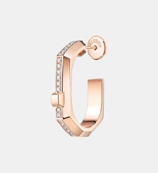 Mono créole diamant pavée en or rose - Petit modèle Messika