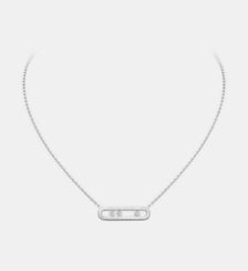 Collier diamant en or blanc ciselé  Messika