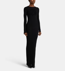 Robe longue ajustée en mesh logo Jean Paul Gaultier