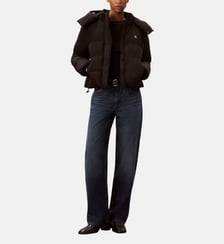 Doudoune courte droite matelassée zippée capuche Calvin Klein