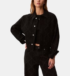 Veste courte droite monogramme Calvin Klein