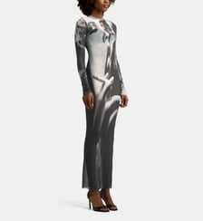 Robe longue en mesh à motif Jean Paul Gaultier