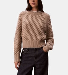 Pull droit maille câble Calvin Klein