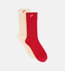 Lot de 2 paires de chaussettes pointelle Damson Madder