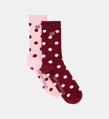 Lot de 2 paires de chaussettes pois Damson Madder