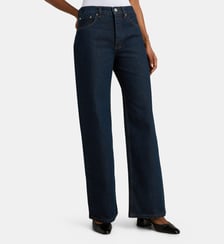 Jean Hugh large coton denim brut Anine Bing
