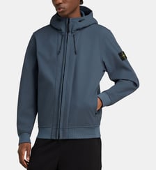 Blouson Biker droit à capuche Stone Island