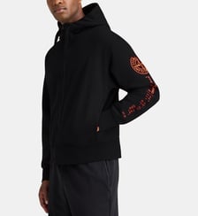 Sweat droit zippé à capuche signature colorée coton Stone Island
