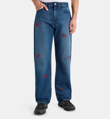 Jean Lipsdick à cristaux en denim Carne Bollente