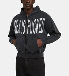 Sweat-shirt à capuche zippé Censor Me Baby Carne Bollente