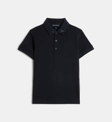 Polo en coton piqué à col brodé Emporio Armani Junior