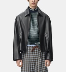 Blouson droit en cuir Loewe