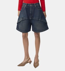 Short droit en coton et cuir Loewe
