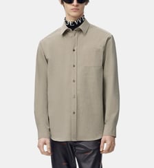 Chemise droite en laine et coton Loewe