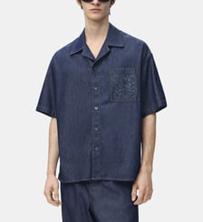 Chemisette droite en coton signature Loewe