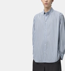 Chemise droite rayée motif imprimé signature en coton Loewe