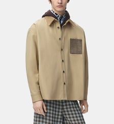 Surchemise droite en coton détails en cuir Loewe