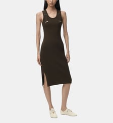 Robe mi-longue slim sans manches en coton Loewe