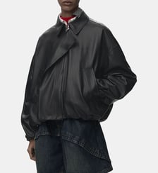 Blouson droit en cuir Loewe