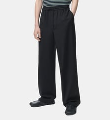 Pantalon droit en laine mélangée taille élastique Loewe