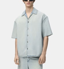 Chemisette droite en coton signature Loewe