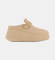 Mules compensées Nama cuir velours Chloé