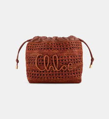 Mini sac seau crossbody Summer Banana en raphia Chloé