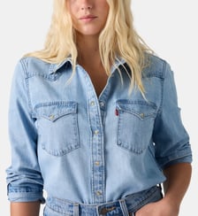 Chemise western droite coton denim Levi's