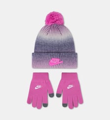 Bonnet dégradé à pompon et gants Nike