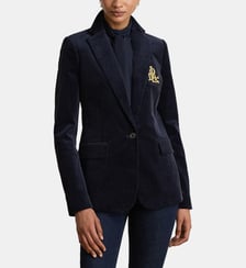 Blazer droit velours signature Lauren Ralph Lauren