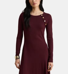 Robe longue côtelée à boutons Lauren Ralph Lauren