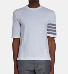 T-shirt droit coton bandes contrastantes THOM BROWNE