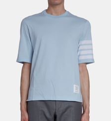 T-shirt droit coton bandes contrastantes THOM BROWNE