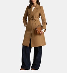 Manteau droit ceinturé en laine et cachemire Lauren Ralph Lauren