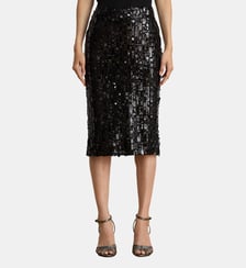 Jupe crayon mi-longue à sequins en piqué Lauren Ralph Lauren