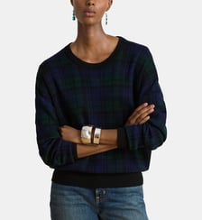 Pull droit en laine à carreaux Lauren Ralph Lauren
