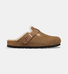 Sabot Boston fourrure et cuir velours Birkenstock