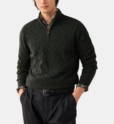 Pull en laine d'agneau à col zippé Hackett London