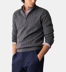 Pull en laine d'agneau à col zippé Hackett London