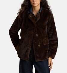 Manteau droit en fausse fourrure Lauren Ralph Lauren