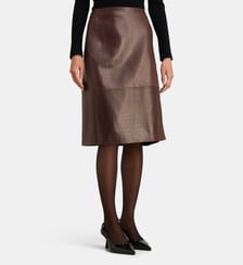 Jupe midi Origami cuir effet croco Nour Hammour