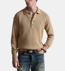 Pull droit en coton col polo signature Polo Ralph Lauren