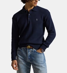 Pull droit en coton col polo signature Polo Ralph Lauren