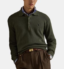 Pull droit en coton col polo signature Polo Ralph Lauren