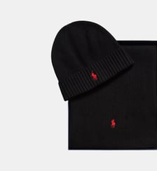Coffret bonnet et écharpe en laine mérinos Polo Ralph Lauren