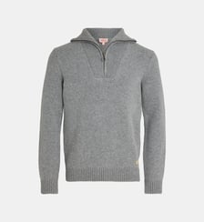 Pull camionneur semi zippé en laine mélangée Armor-Lux
