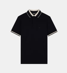 Polo droit en coton signature Emporio Armani