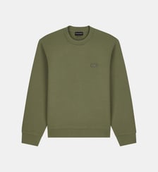 Sweat droit en coton mélangé signature Emporio Armani